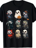 Men's T-Shirt Cute Halloween Themed Owls With Funny Costumes Under Soft Lighting Owl