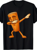 Men's T-Shirt Happy Dancing Wooden Log With Cartoon Style Facial Expression