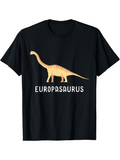 Men's T-Shirt Europasaurus With Cartoon Yellow Patterned Dinosaur Under White Text