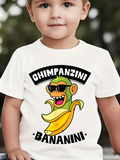 Men's T-Shirt Chimpanzini Text With Cartoon Sunglasses Banana Monkey