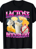 Men's T-Shirt Lactose Intolerant With Cheese Milk And Ice Cream Surrounded By Electric Effects