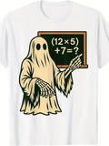 Men's T-Shirt Funny Ghost In Costume Teaching Math Equation On Blackboard