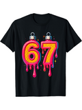 Men's T-Shirt Bright Melting Dripping Birthday Numbers With Playful Ornaments