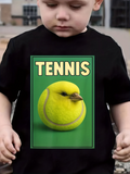 Men's T-Shirt Tennis Surreal Artwork With Bird Face On Tennis Ball