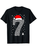 Men's T-Shirt Christmas Seven With Santa Hat Snowflakes And Holiday Tree