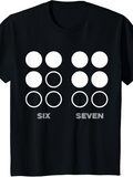 Men's T-Shirt Six Seven Minimal Illustration With Outlined Geometric Circles T Shirt