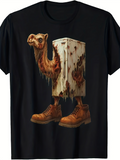 Men's T-Shirt Surreal Hybrid Creature With Camel Head In Boots And Rusty Metal Box Body