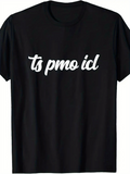 Men's T-Shirt Ts Pmo Icl Artistic Cursive Script On Cotton Fabric Shirt