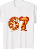 Men's T-Shirt Melting Pepperoni And Cheese Food Number Sixty Seven