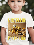 Men's T-Shirt Turtellini Tortelloni With Playful Cartoon Pasta Turtle
