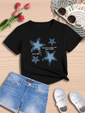 Men's T-Shirt Shining Blue Artistic Stars With Scattered Light Effects Star
