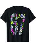 Men's T-Shirt Colorful Floating Numbers Arranged Creatively Forming Large Numbers