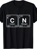 Men's T-Shirt Element Table Letters With Scientific Values Carbon Nitrogen
