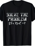 Men's T-Shirt Solve The Problem Math Puzzle With Formula And Brackets