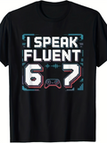 Men's T-Shirt I Speak Fluent Retro Pixel Numbers With Gamepad Graphic