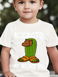 Men's T-Shirt Il Cacto In Orange Sandals With Cartoon Hippo Face