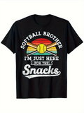 Men's T-Shirt Softball Brother With Retro Sunset Rays And Yellow Ball