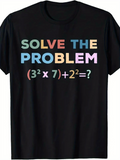Men's T-Shirt Solve The Problem Colorful Letters With Math Equation On T Shirt