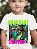 Men's T-Shirt Naagnaat Wolfender Neon Lights With Hybrid Wolf Creature