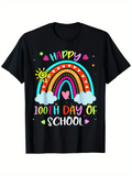 Men's T-Shirt Happy Colorful Rainbow With Sun Clouds Hearts And Stars
