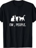 Men's T-Shirt Ew People Three Playful Cats With Expressive White Fur