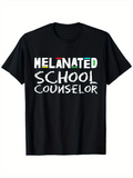 Men's T-Shirt Melanated School Counselor Bold Chalk Like Lettering Text Shirt