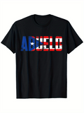 Men's T-Shirt Bold Lettering With Puerto Rican Flag Colors Graphic Abuelo