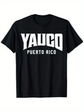 Men's T-Shirt Yauco Puerto Rico Bold White Letters On Casual Streetwear Shirt