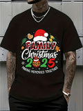 Men's T-Shirt Family Christmas 2025 With Holiday Ornaments And Santa Hat T Shirt
