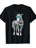 Men's T-Shirt Playful Summer Vibes With Cool Sunglasses Wearing Zebra