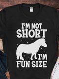 Men's T-Shirt Im Not Short Im Fun Size Silhouetted Pony Surrounded By Tiny Sparkling Stars
