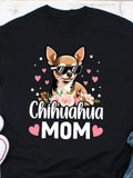 Men's T-Shirt Chihuahua Mom With Pink Hearts Sunglasses Floral Graphic Dog