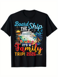 Men's T-Shirt Board The Ship Colorful Tropical Sunset With Cruise Vacation Ship