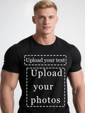 Men's T-Shirt Upload Your Text Custom Message With Photo Area T Shirt