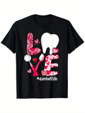 Men's T-Shirt Dental Life Love With Hearts Tooth And Dental Tools