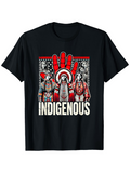 Men's T-Shirt Indigenous Cultural Portraits With Red Painted Handprint And Tribal Patterns