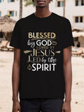 Men's T-Shirt Blessed By God Loved By Jesus Led By The Spirit Inspirational Typography