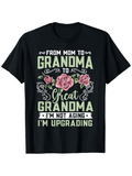 Men's T-Shirt From Mom To Grandma To Great Grandma With Pink Flowers And Scrollwork Accents T Shirt
