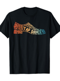 Men's T-Shirt Tap Dance Vibrant Typography Shoe Silhouette With Gradient Color Blocks