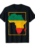 Men's T-Shirt Retro Scratched Flag Colors Framed African Continent Map