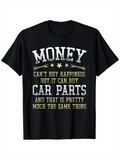 Men's T-Shirt Money Lettering With Multiple Fonts In Bold Car Parts