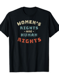 Men's T-Shirt Womens Rights Are Human Rights Retro Bold Lettering On Black Shirt