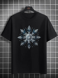 Men's T-Shirt Icy Frosted Blue Winter Crystal Snowflake
