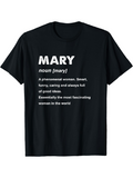 Men's T-Shirt Mary Definition Typography With White Bold Letters Shirt