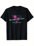 Men's T-Shirt NewcastleunderLyme Pink Palm Over Neon Triangle West Midlands