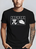Men's T-Shirt Pi Number And Delicious Dessert Piece With Black Border Pie
