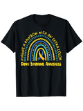 Men's T-Shirt Imagine A Rainbow With Blue Yellow Arched Lines And Symbolic Ribbon