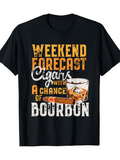 Men's T-Shirt Weekend Forecast Cigars With A Chance Of Bourbon Glass