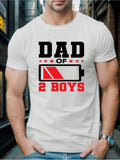 Men's T-Shirt Dad Of Two Boys With Low Battery Graphic T Shirt