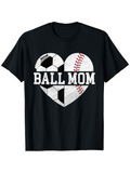 Men's T-Shirt Ball Mom Heart With Classic Sports Ball Motifs Shirt